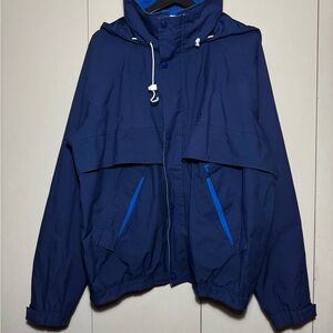 Eddie Bauer Men's Blue Hooded Windbreaker